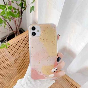 For iPhone 11 Pro Max Gold Foil Style Dropping Glue TPU Protective Case(Stone)