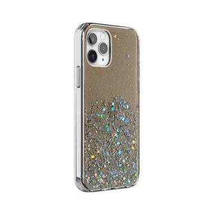 Stars Pattern Dropping Glue TPU Shockproof Protective Case For iPhone 12 / 12 Pro(Brown)