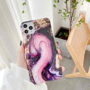 Marble Abstract Full Cover IMD TPU Shockproof Protective Phone Case For iPhone 11(Pink Gold)
