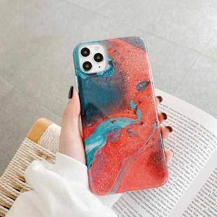 Marble Abstract Full Cover IMD TPU Shockproof Protective Phone Case For iPhone 11 Pro Max(Red)