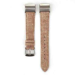 For Fitbit Charge 2 Cowboy Texture Leather Watch Band(Pink)