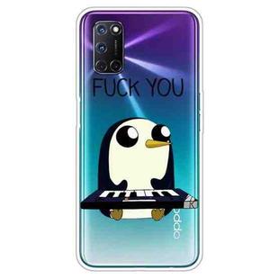 For OPPO A52 / A72 / A92 Colored Drawing Clear TPU Cover Protective Cases(Penguin)