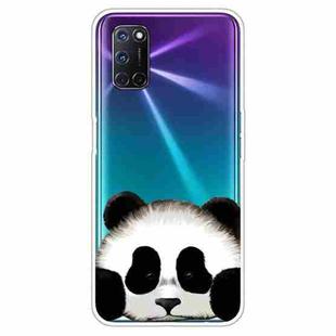 For OPPO A52 / A72 / A92 Colored Drawing Clear TPU Cover Protective Cases(Hug Face Bear)