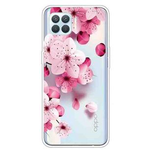 For OPPO F17 / A73 (2020) / Reno4 F Colored Drawing Clear TPU Cover Protective Cases(Cherry Blossoms)