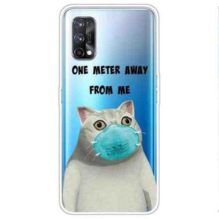 For OPPO Realme 7 Pro Colored Drawing Clear TPU Cover Protective Cases(Mask Cat)