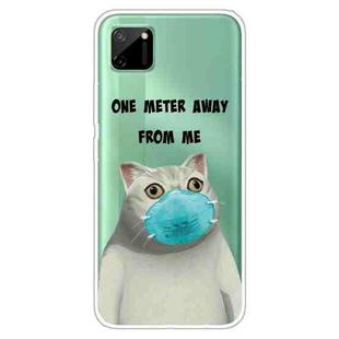 For OPPO Realme C11 Colored Drawing Clear TPU Cover Protective Cases(Mask Cat)