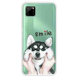 For OPPO Realme C11 Colored Drawing Clear TPU Cover Protective Cases(Pinch Face Dog)