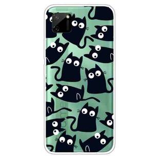For OPPO Realme C11 Colored Drawing Clear TPU Cover Protective Cases(Funny Cat)