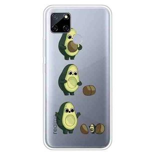 For OPPO Realme C12 Colored Drawing Clear TPU Cover Protective Cases(Avocado)