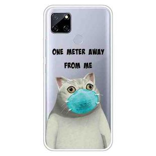 For OPPO Realme C12 Colored Drawing Clear TPU Cover Protective Cases(Mask Cat)