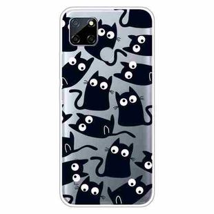 For OPPO Realme C12 Colored Drawing Clear TPU Cover Protective Cases(Funny Cat)