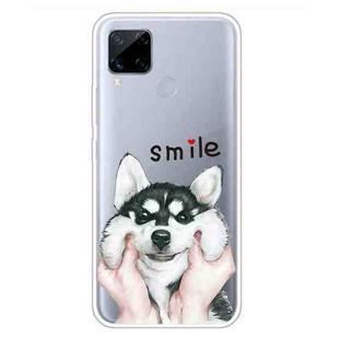 For OPPO Realme C15 Colored Drawing Clear TPU Cover Protective Cases(Pinch Face Dog)
