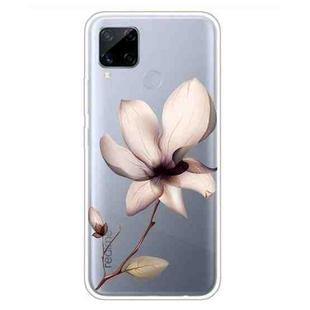 For OPPO Realme C15 Colored Drawing Clear TPU Cover Protective Cases(A Lotus)