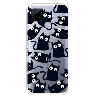 For OPPO Realme C15 Colored Drawing Clear TPU Cover Protective Cases(Funny Cat)