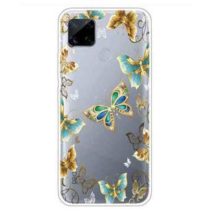 For OPPO Realme C15 Colored Drawing Clear TPU Cover Protective Cases(Dorking Butterfly)