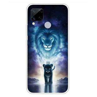 For OPPO Realme C15 Colored Drawing Clear TPU Cover Protective Cases(The Lion King)