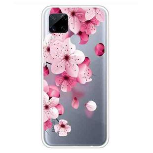 For OPPO Realme C15 Colored Drawing Clear TPU Cover Protective Cases(Cherry Blossoms)