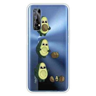 For OPPO Realme 7 Colored Drawing Clear TPU Cover Protective Cases(Avocado)