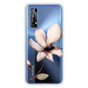 For OPPO Realme 7 Colored Drawing Clear TPU Cover Protective Cases(A Lotus)