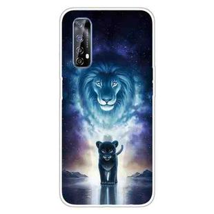 For OPPO Realme 7 Colored Drawing Clear TPU Cover Protective Cases(The Lion King)