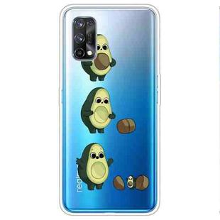For OPPO Realme X7 Pro Colored Drawing Clear TPU Cover Protective Cases(Avocado)