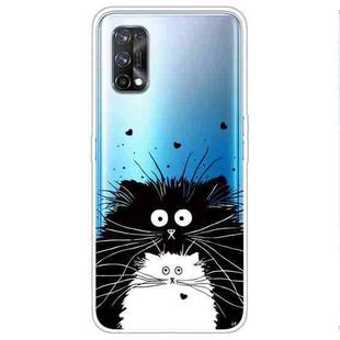 For OPPO Realme X7 Pro Colored Drawing Clear TPU Cover Protective Cases(Black And White Rat)