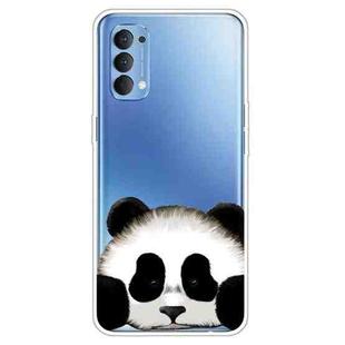 For OPPO Reno4 Colored Drawing Clear TPU Cover Protective Cases(Hug Face Bear)