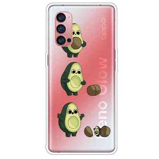 For OPPO Reno4 Pro Colored Drawing Clear TPU Cover Protective Cases(Avocado)