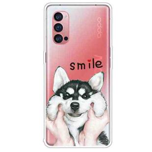 For OPPO Reno4 Pro Colored Drawing Clear TPU Cover Protective Cases(Pinch Face Dog)