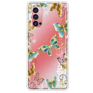 For OPPO Reno4 Pro Colored Drawing Clear TPU Cover Protective Cases(Dorking Butterfly)