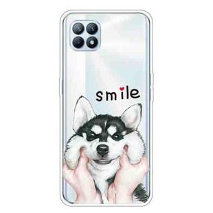 For OPPO Reno4 SE Colored Drawing Clear TPU Cover Protective Cases(Pinch Face Dog)