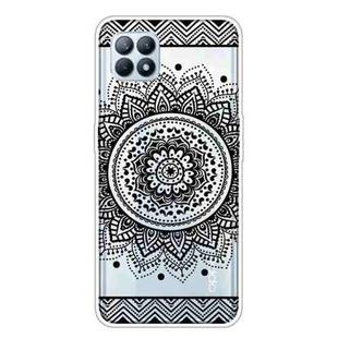 For OPPO Reno4 SE Colored Drawing Clear TPU Cover Protective Cases(Mandala)