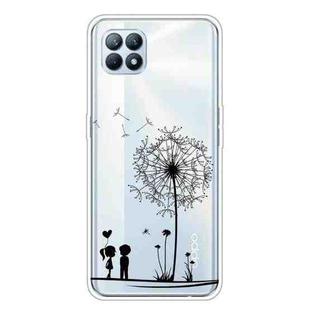 For OPPO Reno4 SE Colored Drawing Clear TPU Cover Protective Cases(Dandelion)