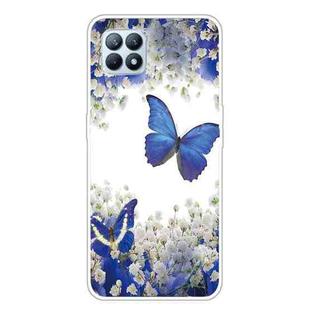 For OPPO Reno4 SE Colored Drawing Clear TPU Cover Protective Cases(Butterfly)