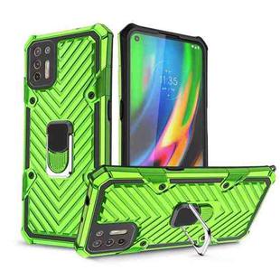 For Motorola Moto G9 Plus Cool Armor PC + TPU Shockproof Case with 360 Degree Rotation Ring Holder(Green)