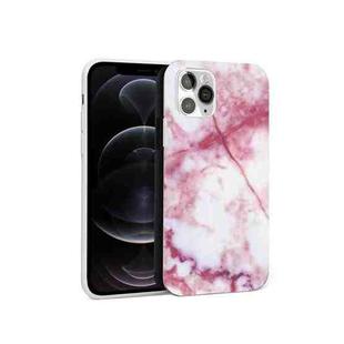 Glossy Marble Pattern TPU Protective Case For iPhone 12 / 12 Pro(Pink White)