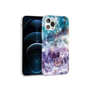 Glossy Marble Pattern TPU Protective Case For iPhone 12 Pro Max(Blue Purple)