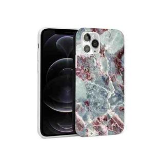 Glossy Marble Pattern TPU Protective Case For iPhone 12 / 12 Pro(Blue Red)