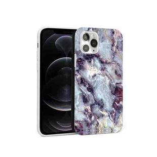 Glossy Marble Pattern TPU Protective Case For iPhone 12 / 12 Pro(Dark Purple)
