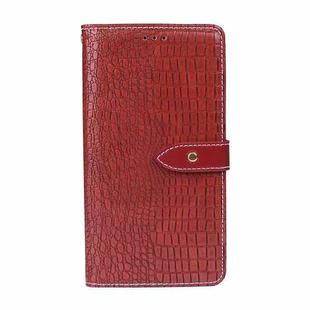 For Motorola Moto G9 Plus idewei Crocodile Texture Horizontal Flip Leather Case with Holder & Card Slots & Wallet(Red)