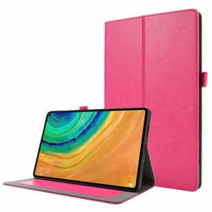 For Huawei Honor V6 / MatePad 10.4 inch Crazy Horse Texture Horizontal Flip Leather Case with 2-folding Holder & Card Slot(Rose Red)