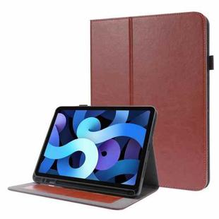 For iPad Pro 12.9 inch (2020) Crazy Horse Texture Horizontal Flip Leather Tablet Case with 2-folding Holder & Card Slot(Brown)