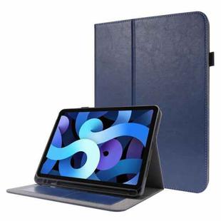 For iPad Pro 11 inch /iPad Air 2022 / 2020 10.9 Crazy Horse Texture Horizontal Flip Leather Case with 2-folding Holder & Card Slot(Dark Blue)