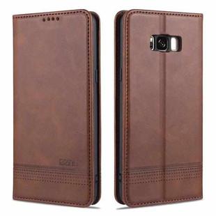 For Samsung Galaxy S8+ AZNS Magnetic Calf Texture Horizontal Flip Leather Case with Card Slots & Holder & Wallet(Dark Brown)
