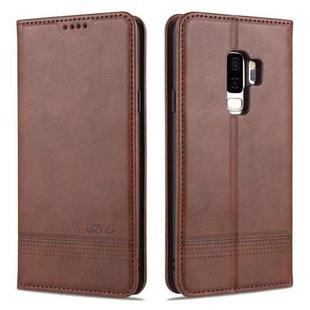 For Samsung Galaxy S9 AZNS Magnetic Calf Texture Horizontal Flip Leather Case with Card Slots & Holder & Wallet(Dark Brown)