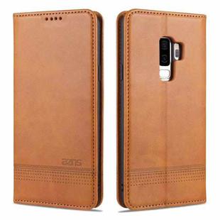 For Samsung Galaxy S9 AZNS Magnetic Calf Texture Horizontal Flip Leather Case with Card Slots & Holder & Wallet(Light Brown)