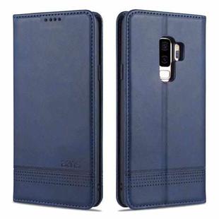 For Samsung Galaxy S9 AZNS Magnetic Calf Texture Horizontal Flip Leather Case with Card Slots & Holder & Wallet(Dark Blue)