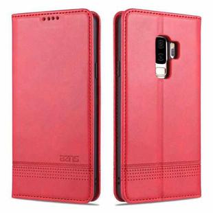 For Samsung Galaxy S9+ AZNS Magnetic Calf Texture Horizontal Flip Leather Case with Card Slots & Holder & Wallet(Red)