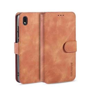 For Samsung Galaxy A01 Core DG.MING Retro Oil Side Horizontal Flip Protective Case(Brown)