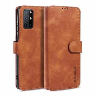 For OnePlus 8T DG.MING Retro Oil Side Horizontal Flip Protective Case(Brown)